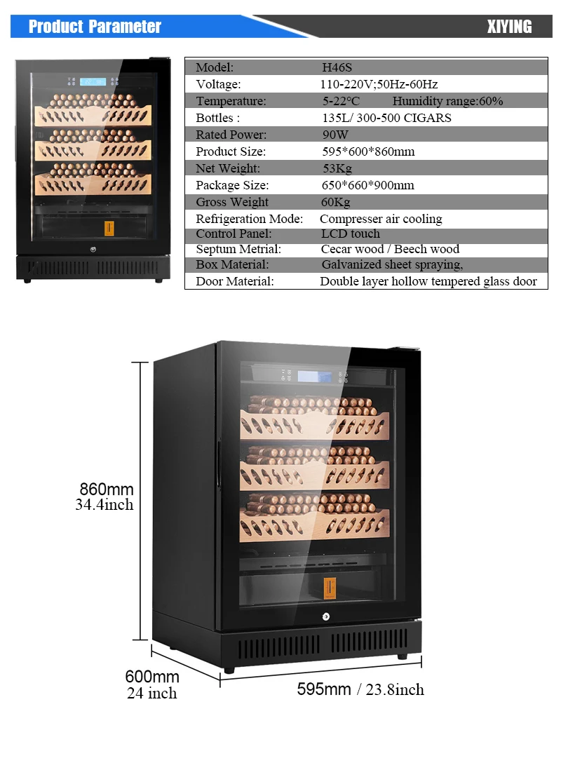 Hot Selling Cigar Humidor Cabinet Electronic Good Quality Humidor Cedar Wood Cigar Cabinet view 6