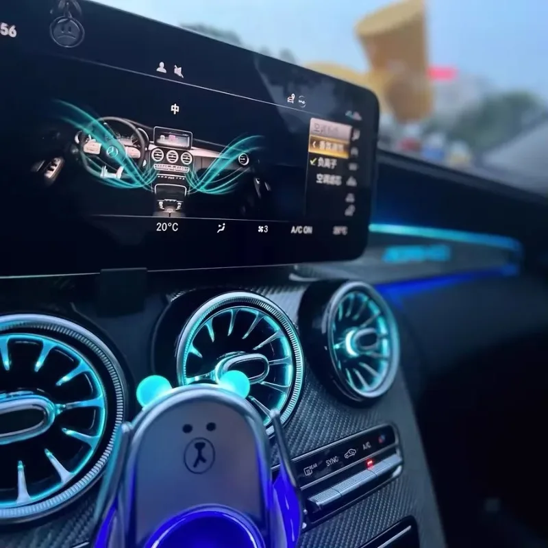 

For Mercedes benz W205 X253 ambient lighting car led turbine air vent for benz C-Class GLC Interior Ambient Light