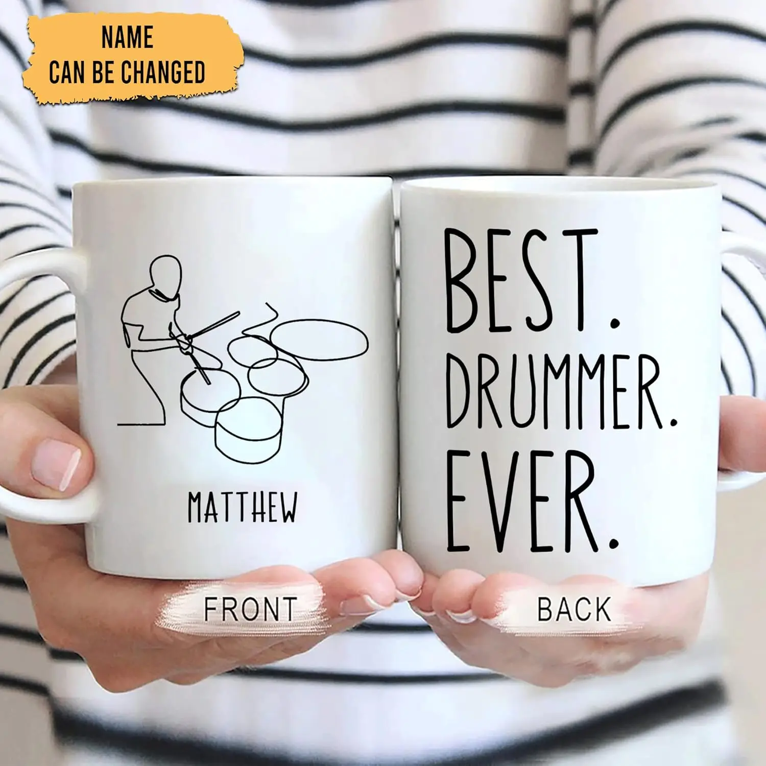 

Personalized Gifts for Drummer Drum Lover Musician Instrumentalist Percussionist - Birthday Christmas - Best Drummer Ever Custom