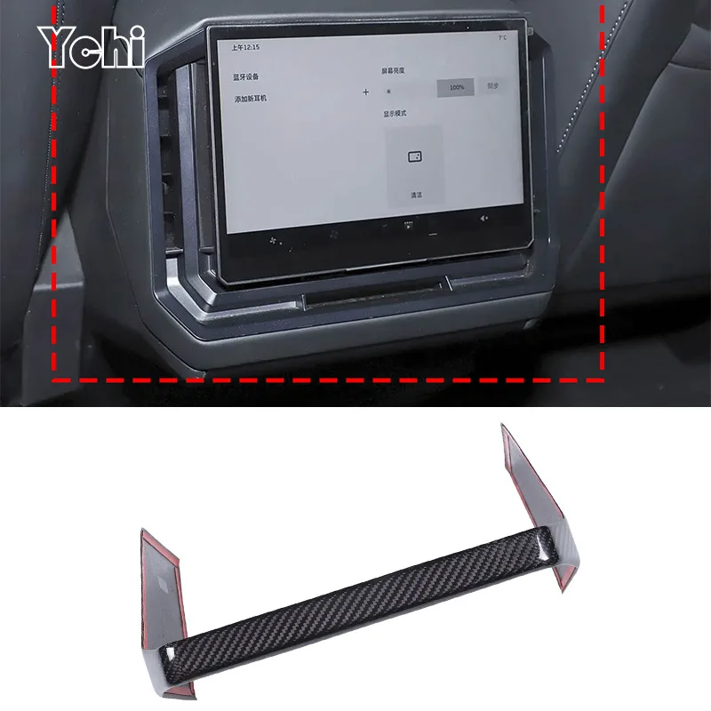 

Настоящее углеродное волокно для Tesla Cybertruck Cyberbeast 2024 2025, салон автомобиля, задний экран, нижняя панель, накладка, аксессуары