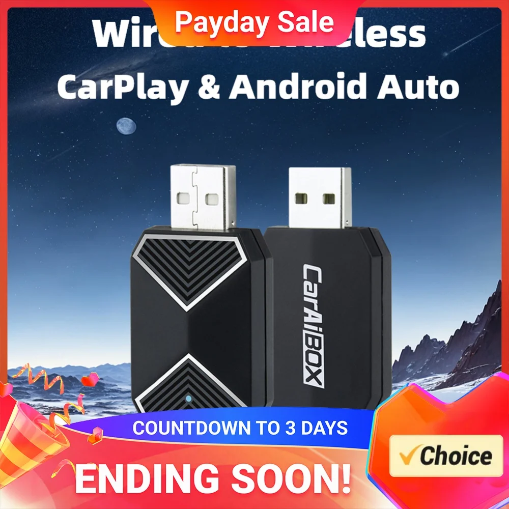 Wireless Carplay Dongle Android 11+ Wireless CarPlay Android Auto Mini Box Dongle Voice Assistant for Wired CarPlay Android Cars