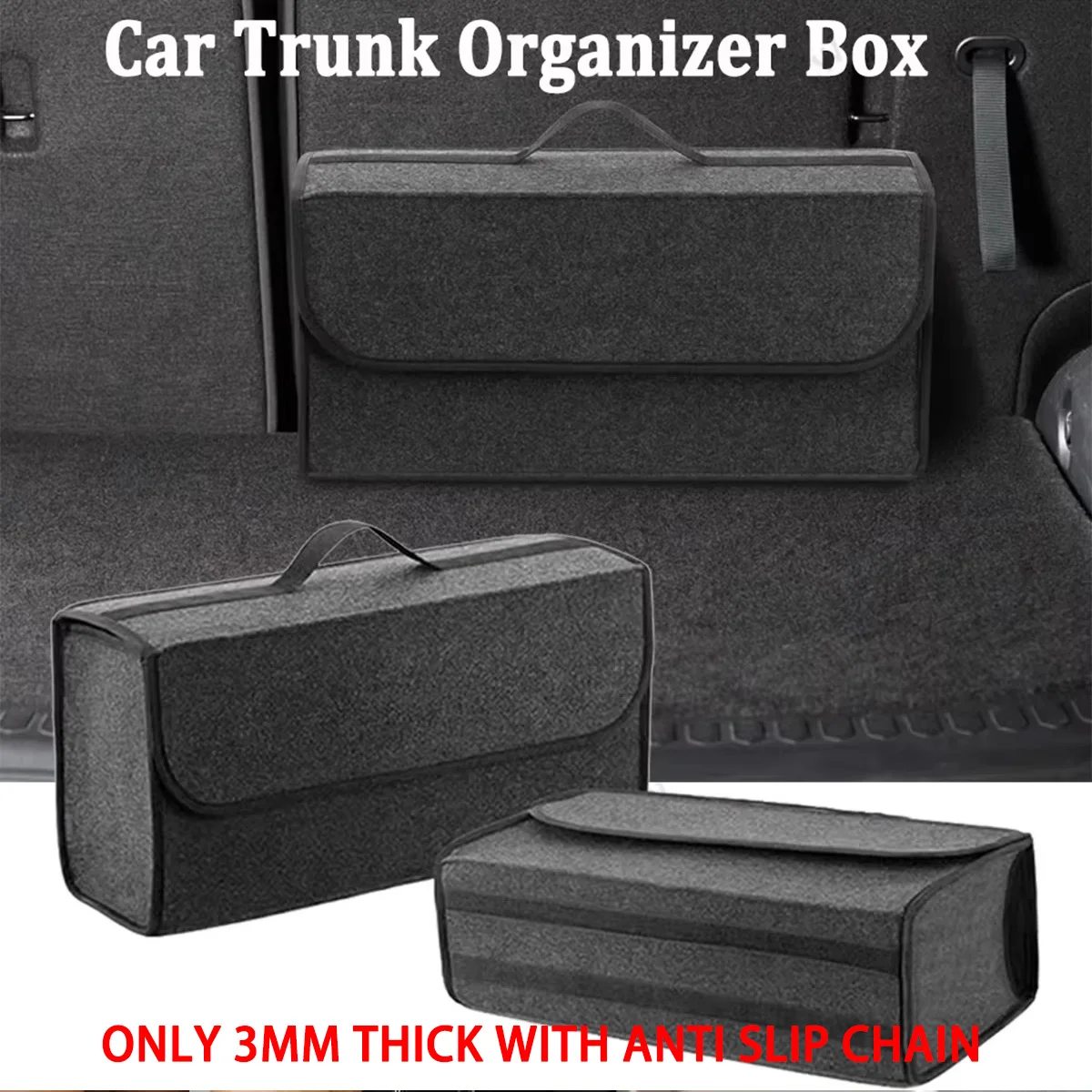 Car storage box car felt anti slip trunk storage tool large capacity soft packaging portable and movable storage home storage