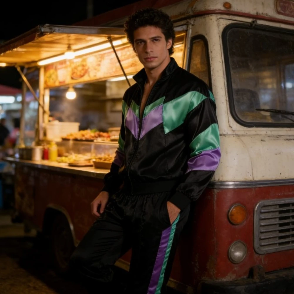 

Disco Tracksuit Jacket And Pants Jogging Set Retro Style 70s 80s Theme Party Costume Hip Hop Dance Outfit