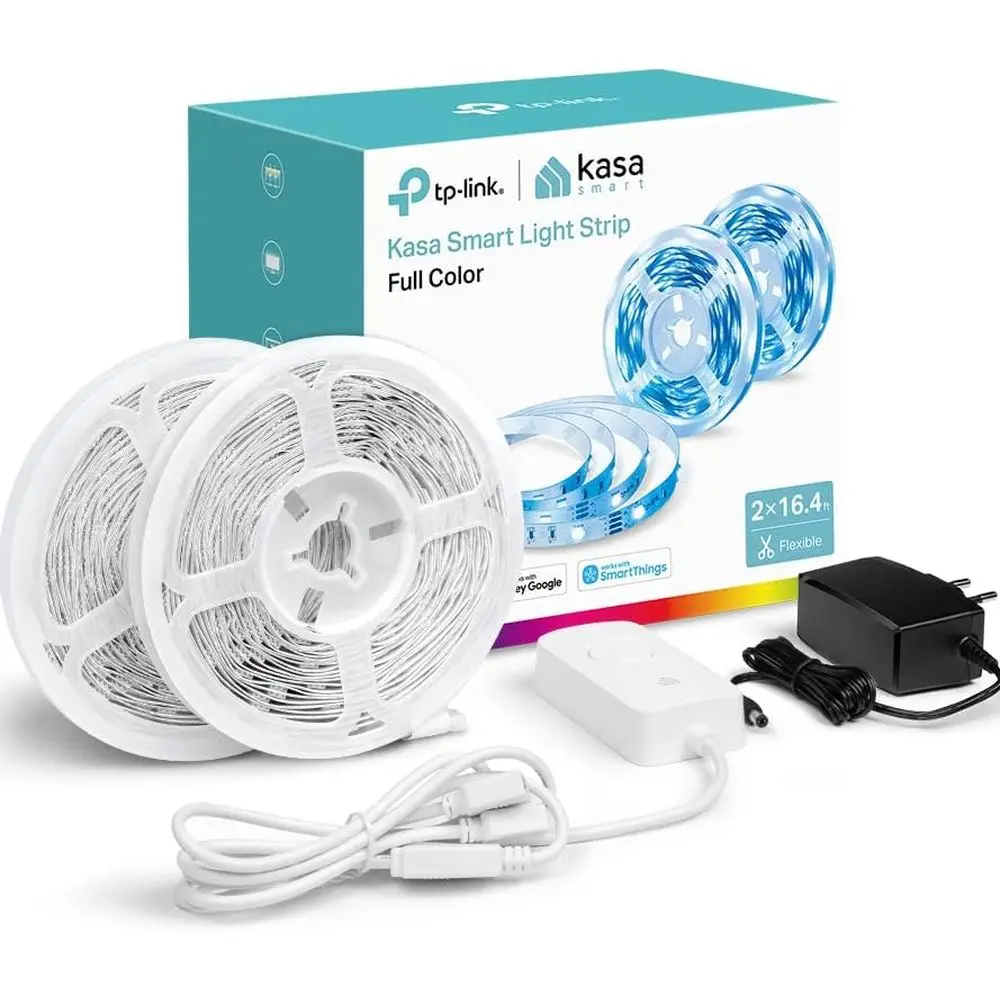

Светодиодная лента RGB, 32,8 фута (2 рулона по 16,4 фута). Светодиодная лента Wi-i LED Strip работает с Alexa и Assistant, высокая яркость, возможность обрезки, до 25 000 часов работы.
