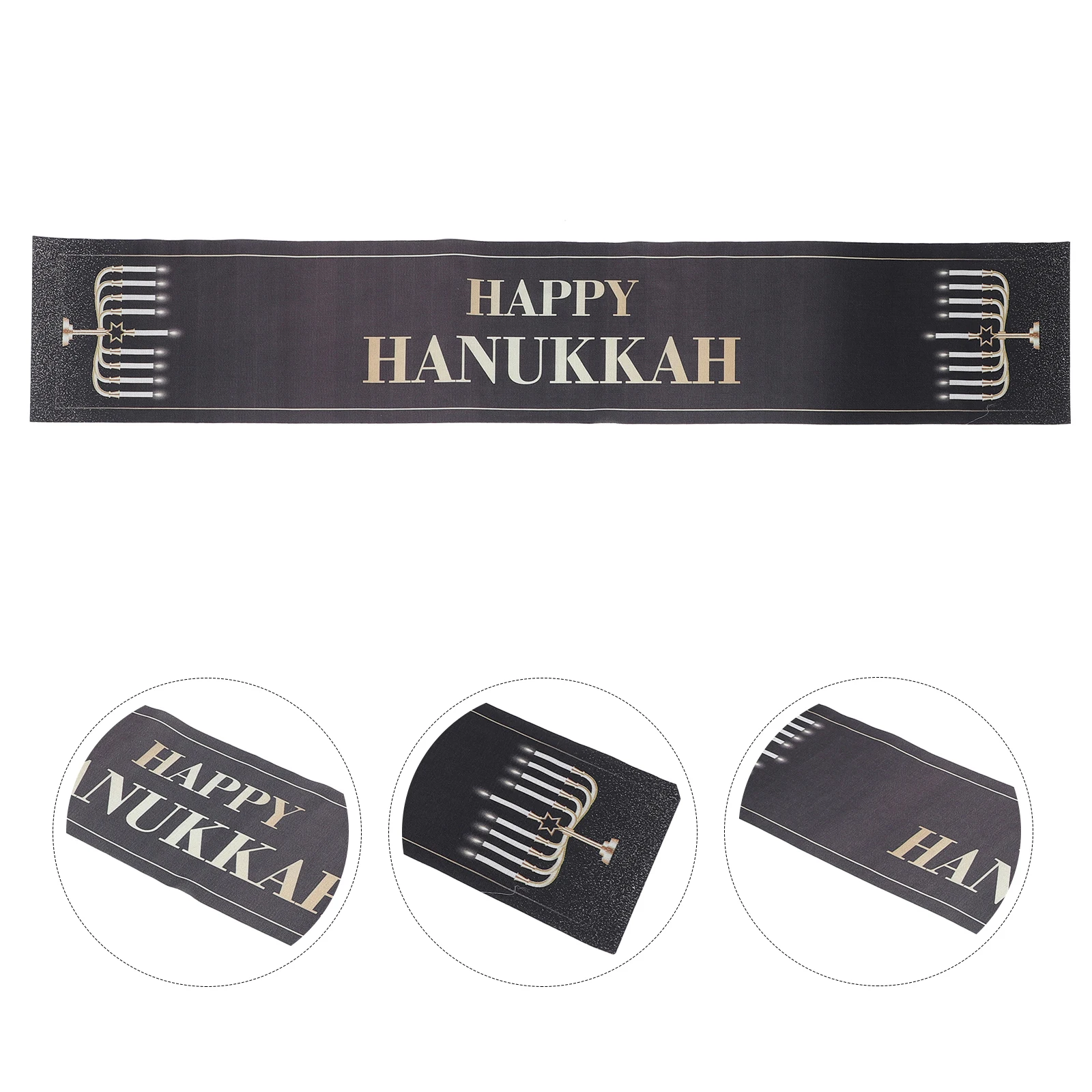 

Dining Tablecloth Hanukkah Table Cover for Kitchen Decorative Table Runner Home Festival Hanukkah Theme Holiday Party