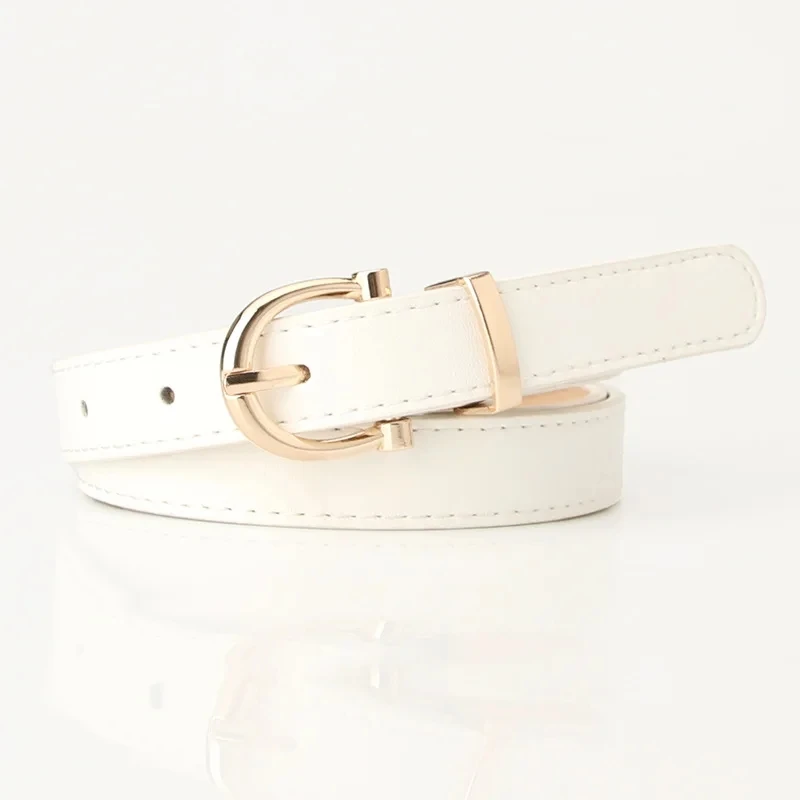 2024 Women Belts New PU Leather Simple Metal Buckle Belt Girls Dress Jean Pants Waistband Belts for Lady Luxury Designer Brand image 5
