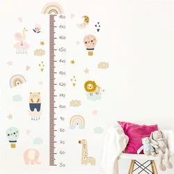 Cartoon Animals Balloon Wall Sticker For Height Measuring Kids Room Decoration Africa Safari Mural Art Home Decals Pvc Poster