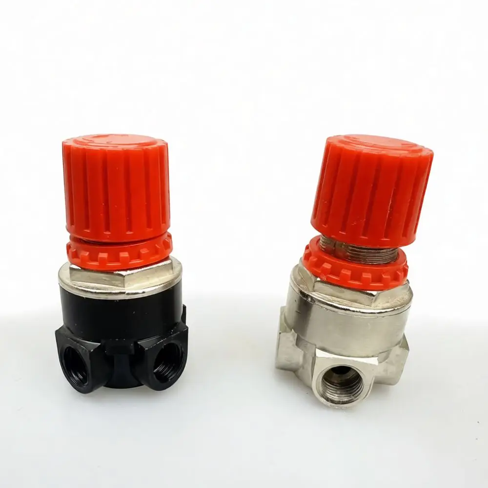 Compressor Pressure Control Regulator Valve With Gauge Three Hole Air Pneumatic System Replacement Fittings