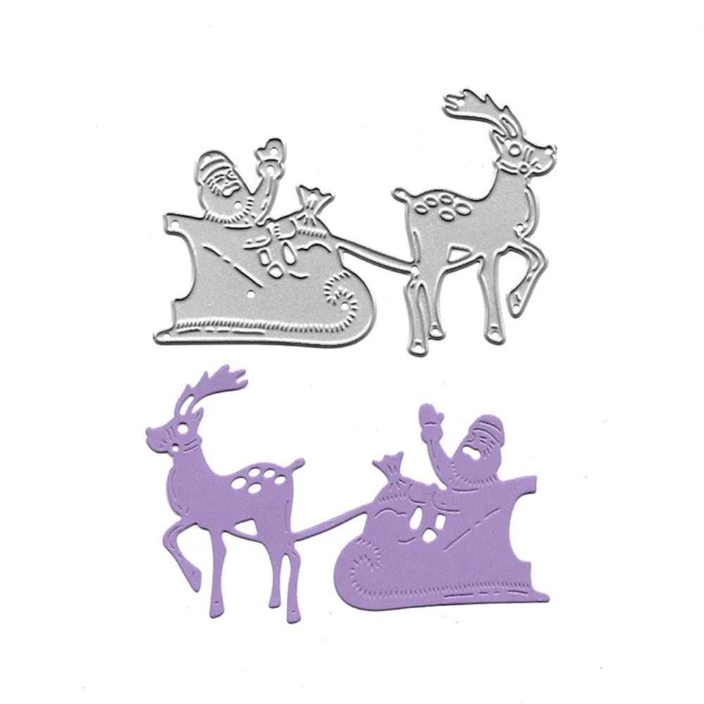 

Santa Claus by Sled Metal Cutting Dies Card Making Mold Embossing Folder Stencil DIY Craft Die Cutter Knife