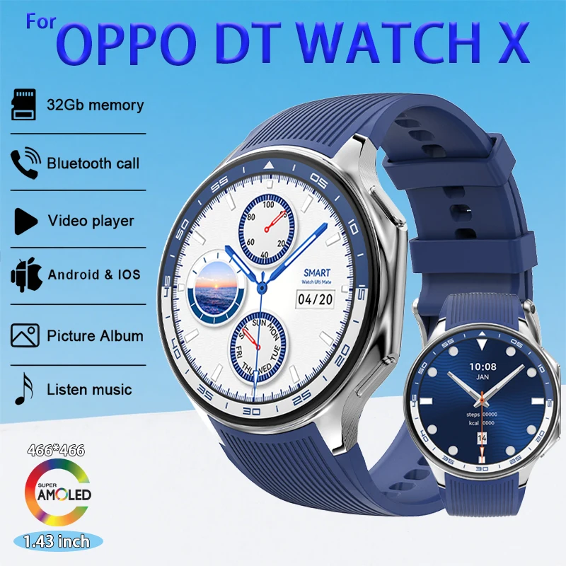 

2025 New High-End Business Watch for IOS X 4G Large Memory Smartwatch Men's Sports Fitness Waterproof Bracelet with TWS Support