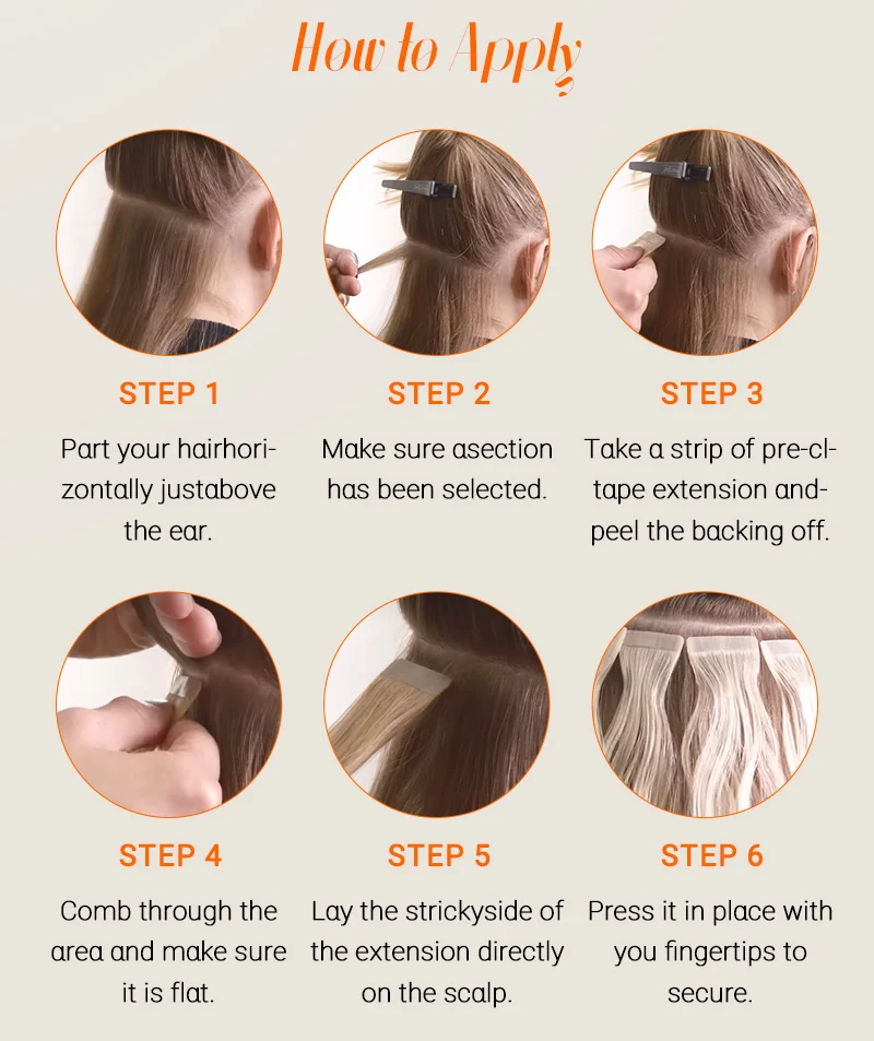 وصلات شعر شريطية، شريط ريمي حقيقي للشعر البشري في وصلة شعر، جلد سلس لصالونات التجميل، زراعة شعر طبيعي عالي الجودة