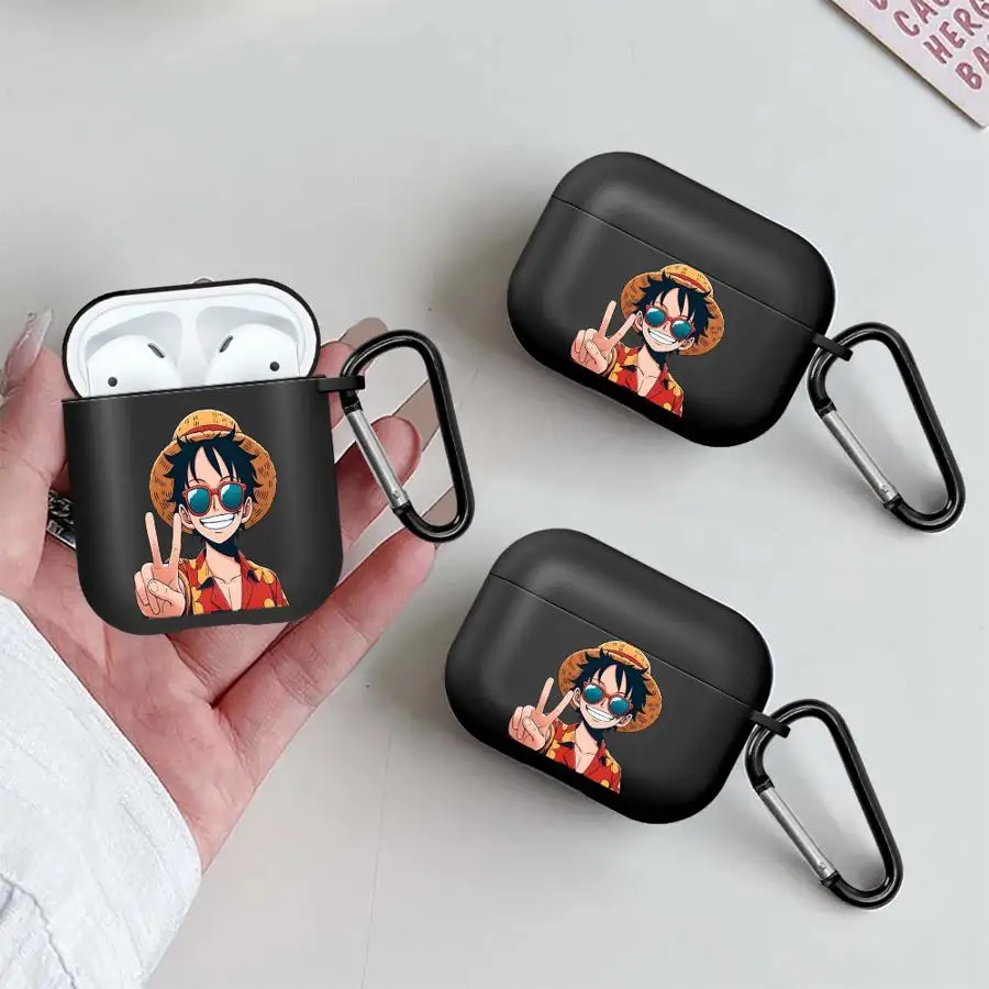 Coole One Piece Anime-Charakter-Muster-Hülle für Airpods Pro 4 Pro3 3 2 Pro2 1 Kopfhörerhüllen
