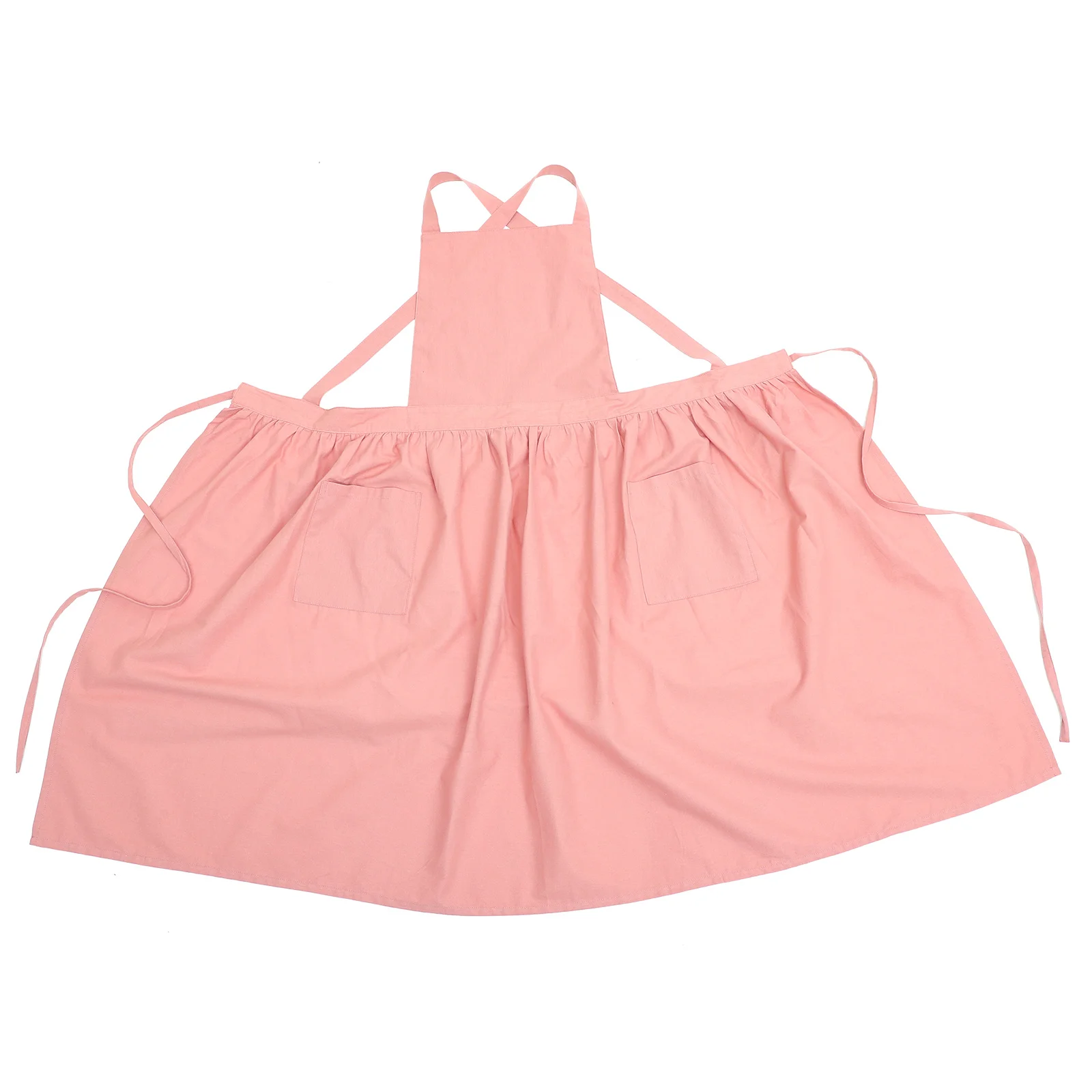 

Women Kitchen Apron Waterproof Cotton Linen Multipurpose Cooking Apron Adjustable Cross Back with Pockets for Chef