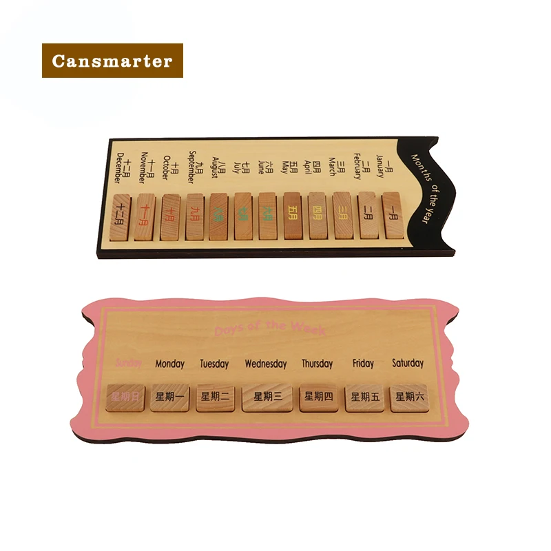 Baby Toys Montessori Language Month of the Year Days of the Week Wooden Teaching Aids Learning Educational Toys for Children