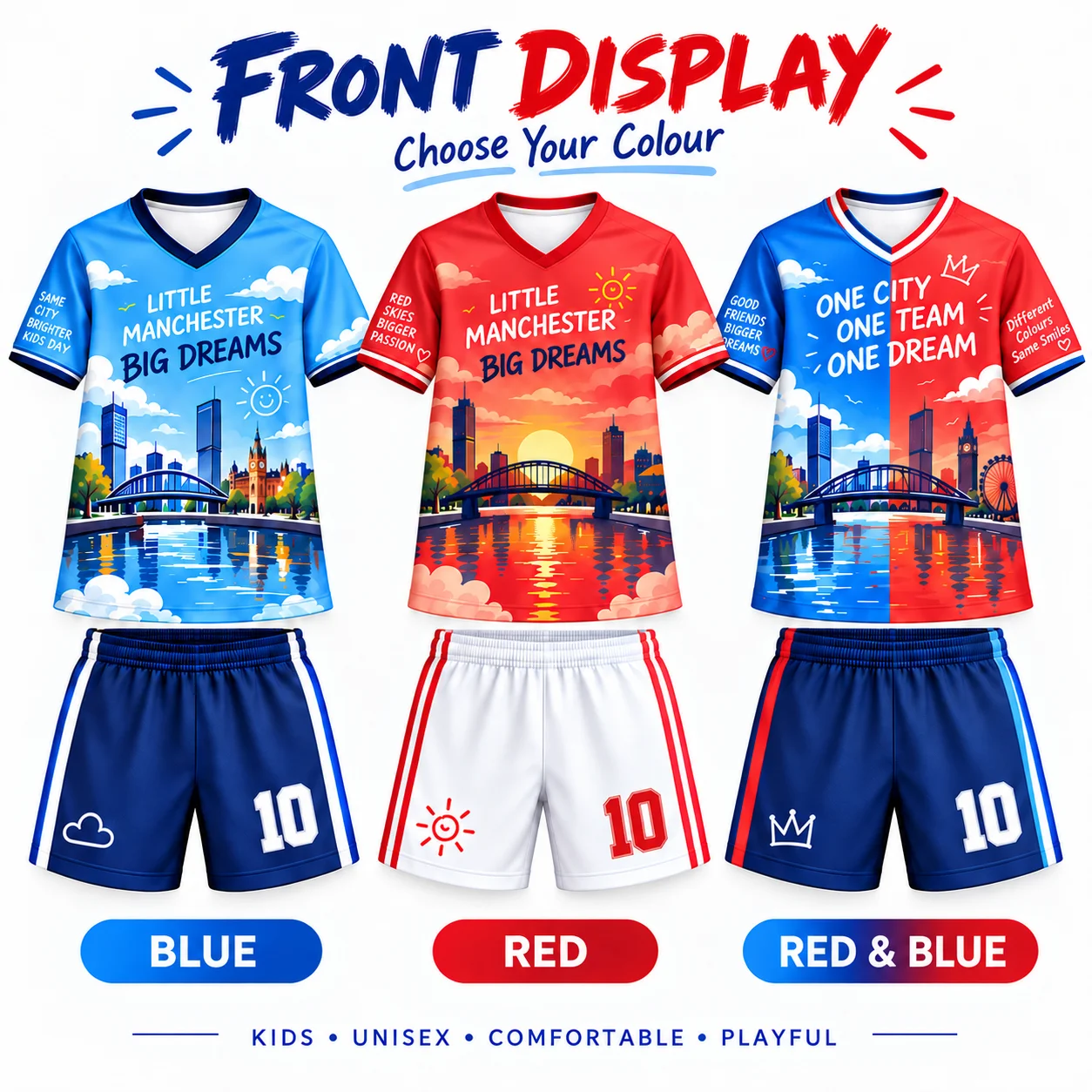 2026 Kids Football Jersey Set Boys Girls Soccer Uniform Number 10 Short Sleeve Shirt Shorts Sportswear Children Football Outfit