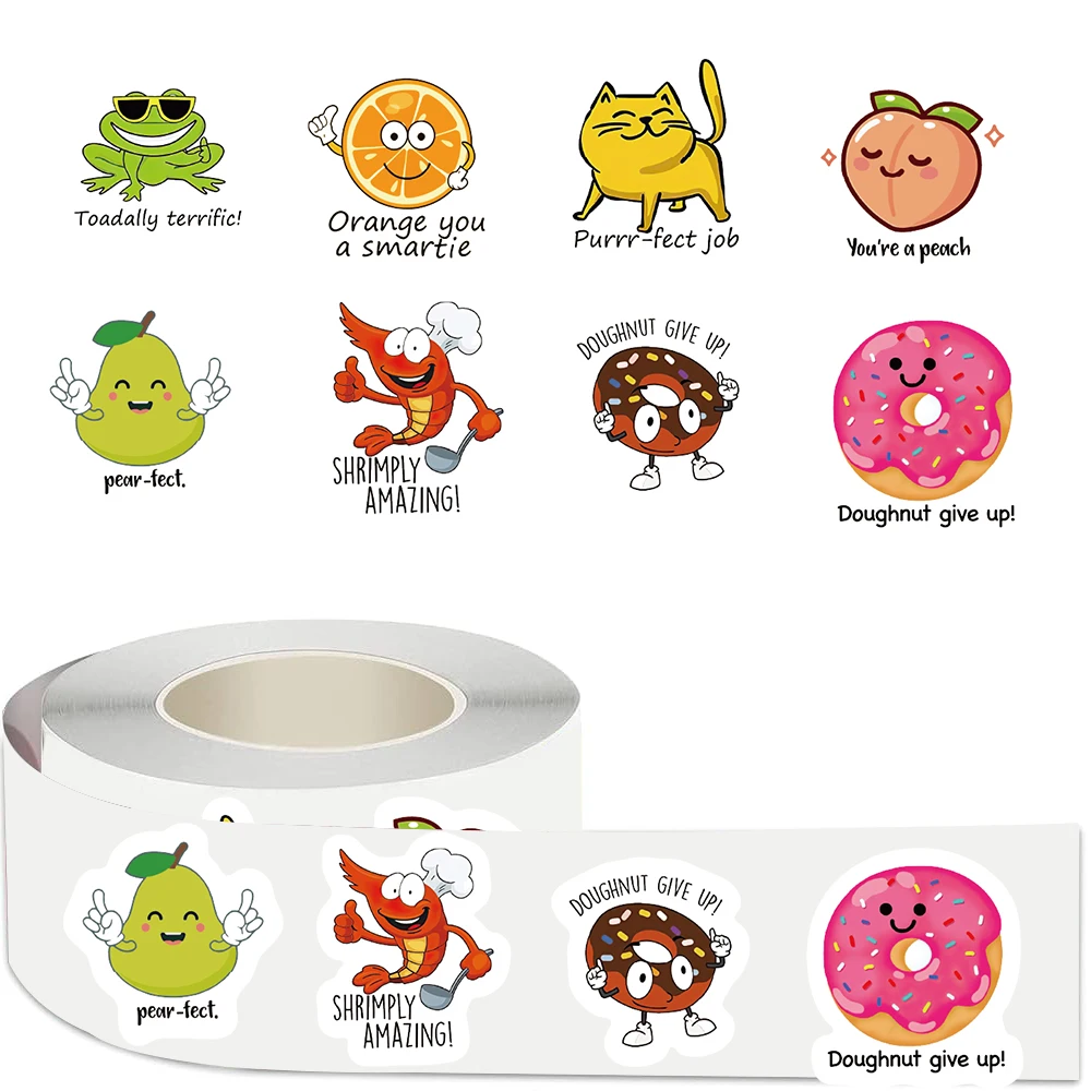 500pcs roll Cute Decal Student Reward Stickers For Scrapbook Education Kids Gift Learning Motivational Toys Stationery stickers