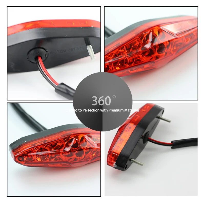 LINGQI Motorcycle Tail Light Rear Taillight Brake Warning Turn Signal LED Lamp Waterproof Universal for Pit Dirt Bike Accessory