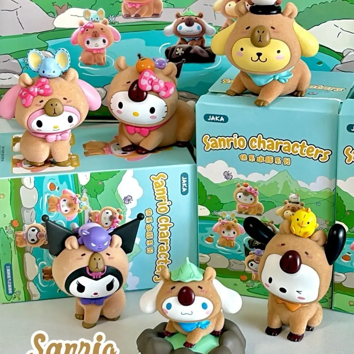 

Genuine Sanrio Capybara Series Blind Box - Adorable Kuromi & Other Characters Capybara - Themed Figurines Model Decor Toy Gifts