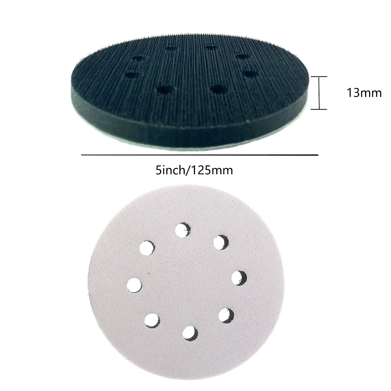 32pcs Sandpaper 5Inch 8Hole Hook&Loop Wet Dry Sand Discs with 2pcs Interface Pads for Orbital Sander Automotive Metal Polishing
