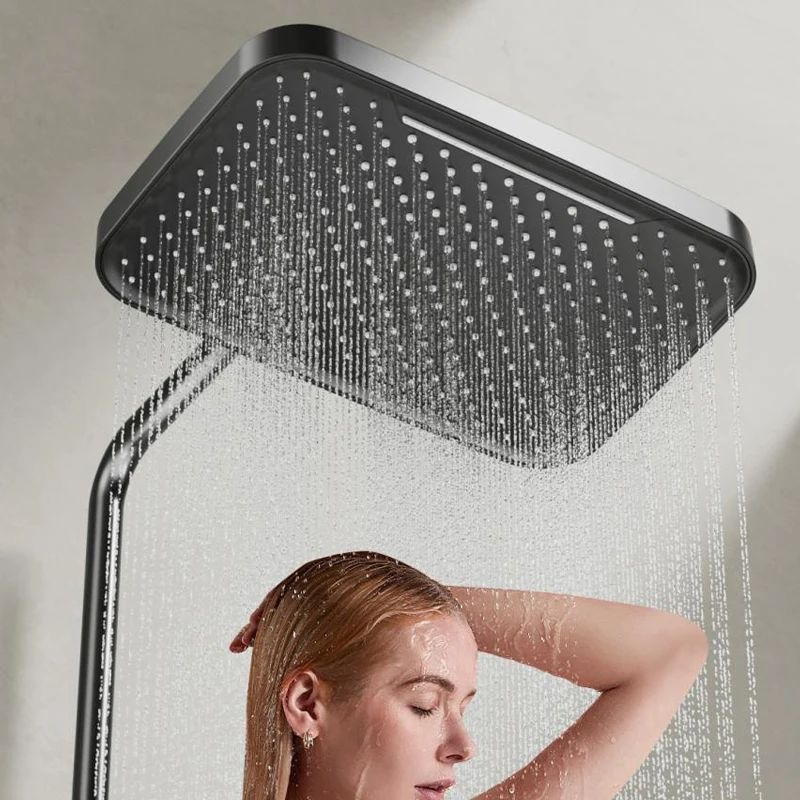 LED Digital Atmosphere Light rubinetto per doccia bagno miscelatore caldo freddo SPA Set doccia a pioggia montaggio a parete sistema di rubinetti da bagno di lusso