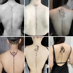 Tattoo template version with semi hollow fashionable spine long strip template large image spray painting tattoo