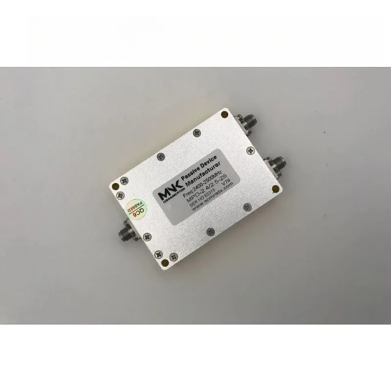 High Isolation High-Power SMA Connector Combiner, 2400-2500MHz (2.4-2.5G) for WIFI, 2-Way Power Division Distribution