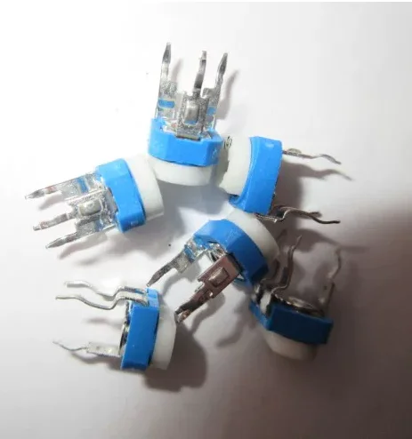 10K 103 Horizontal Blue-White Adjustable Resistor, Blue-White Adjustable Potentiometer