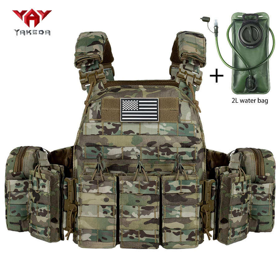 

YAKEDA Multifunctional Camouflage Vest with 2L Food-grade Water Bag, Adjustable Outdoor Gear