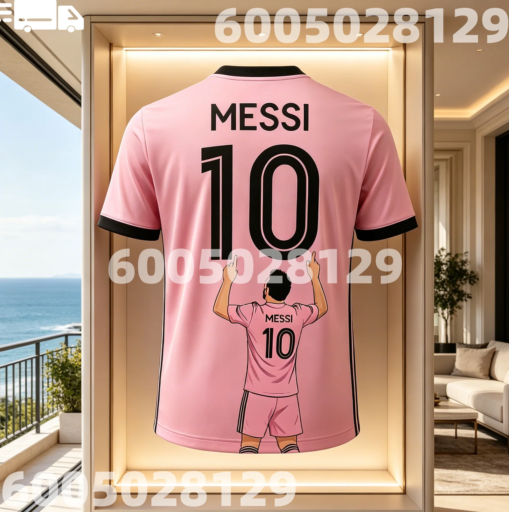 Miami Messi #10 Number Cartoon Print Football Jersey T-shirt Comfortable Breathable Summer Sports Stylish Family Kids Tees