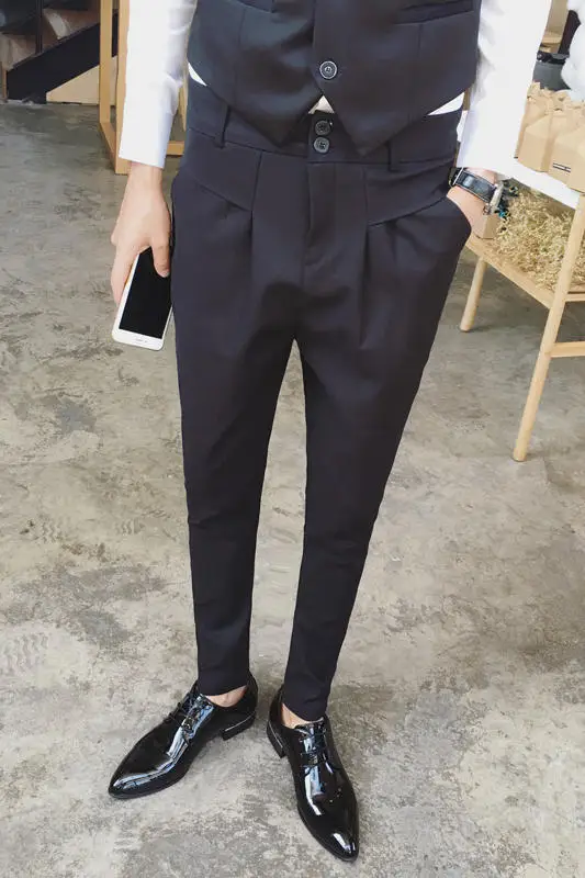 

27-46 New Men Women's Clothing Hair Stylist Slim Western-style Trousers Casual Pants Plus Size Singer Costumes