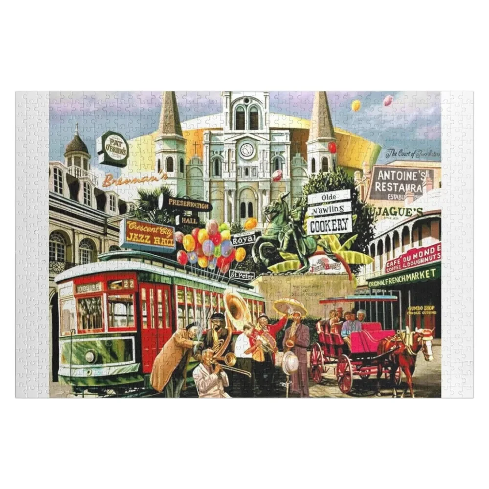 Jazz New Orleans Jigsaw Puzzle scatole di legno Puzzle giocattolo personalizzato per bambini