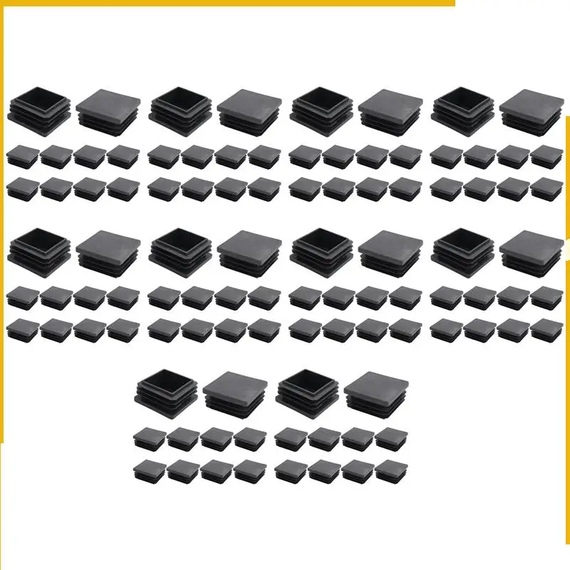 

A92P 100 Pcs Plastic Square Blanking End Cap Tubing Tube Inserts 38Mm X 38Mm