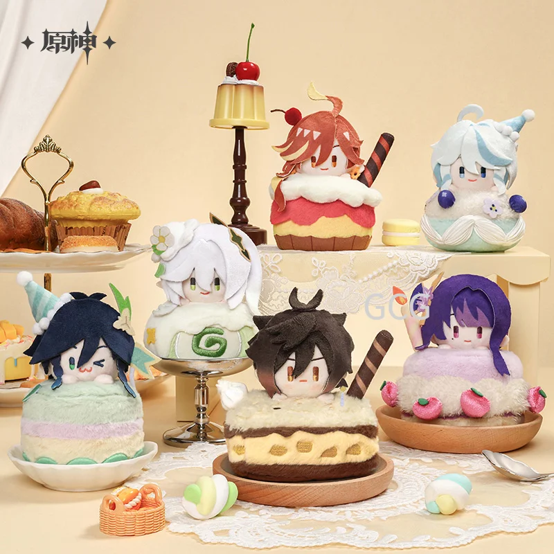 [Official product] Genshin Impact Journey Party Series Accessory Plush Keychain Zhongli Venti Nahida Furina Raiden Cosplay