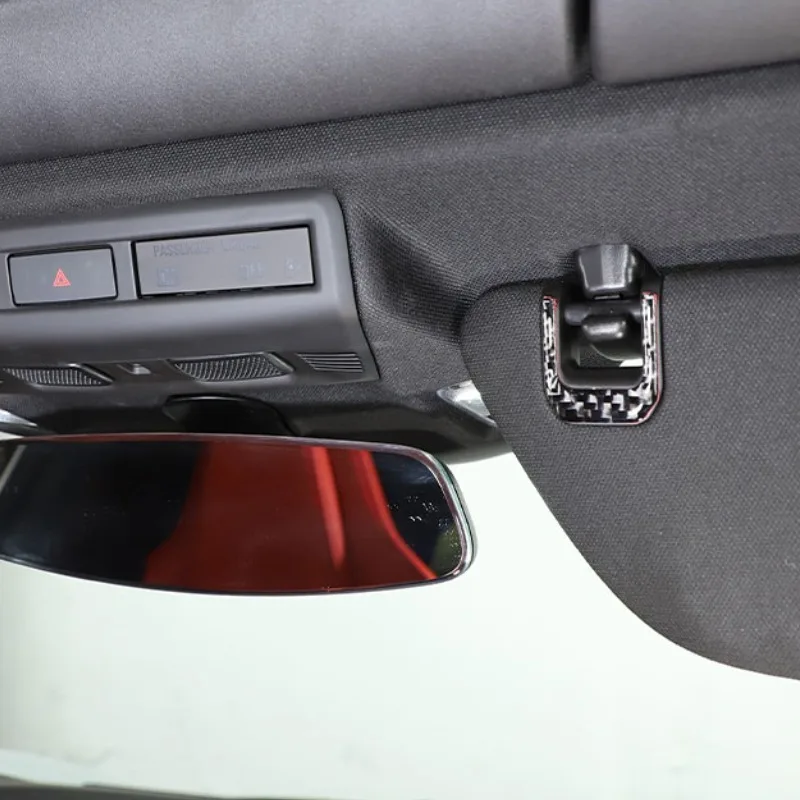 Car Vanity Mirror Decorative Panel Trim For Chevrolet Corvette C8 Z51 Z06 2020-2026 Soft Carbon Fiber Interior Car Accessories 3