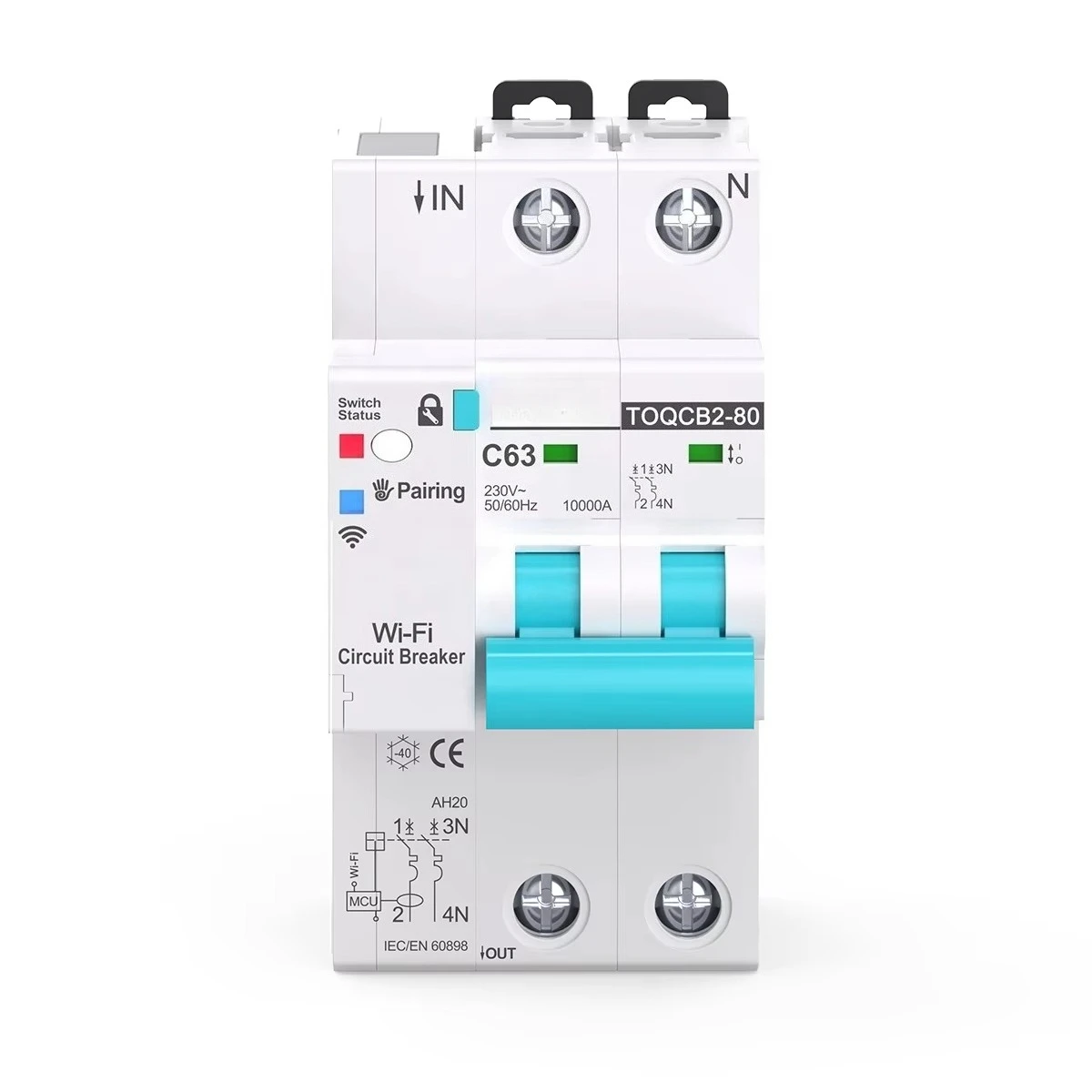 

API Tuya 2P WiFi Circuit Breaker with Metering Smart Life Timer Remote Control Automatic Wireless Interrupter Reclosing Switch