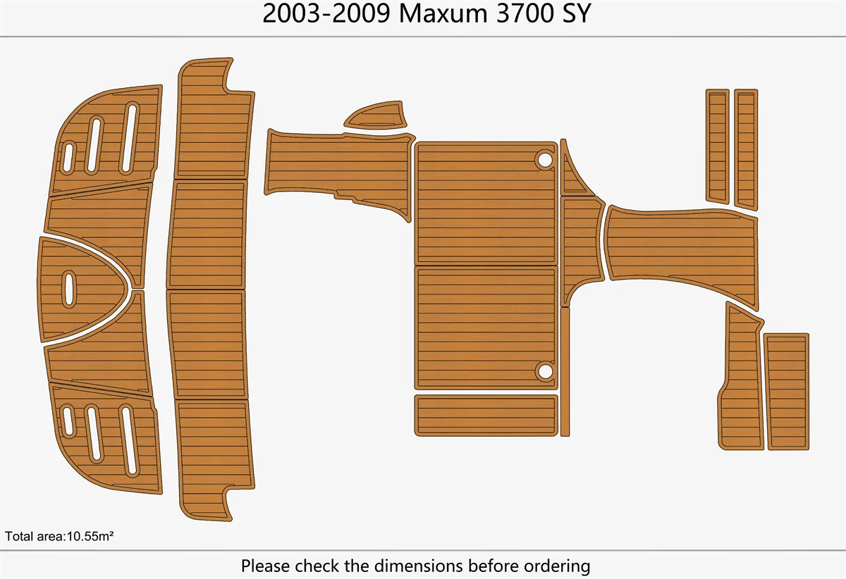 Eva foam Fuax teak seadek marine floor For 2003-2009 Maxum 3700 SY Cockpit Swim platform 1/4