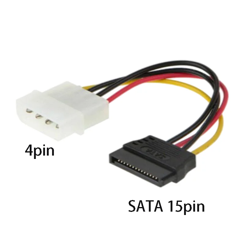 

4 PIN to SATA HDD Power Cable Big 4 Pin Male to 15Pin Female Plug Convert Adapter Hard Drive Connector Molex SATA Extension Cord
