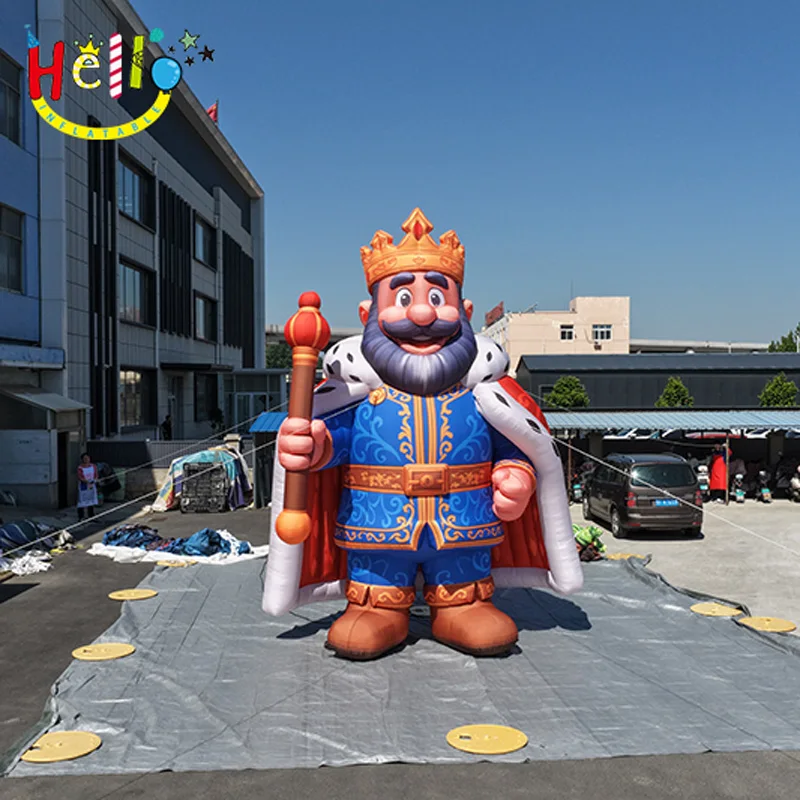 

Giant Inflatable Royal King Character Mascot with LED Light Crown and Scepter Inflatable King for Night Event Decoration