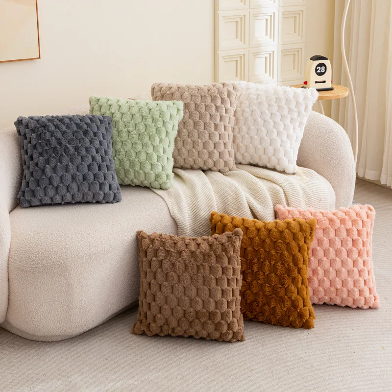 2er-Pack Künstliche Plüsch-Fellkissenbezüge, Luxuriöse Dekorative Kissenhüllen für Sofa, Wohnzimmer und Autoinnenraum (Ohne Kissenfüllung) – Detail 2