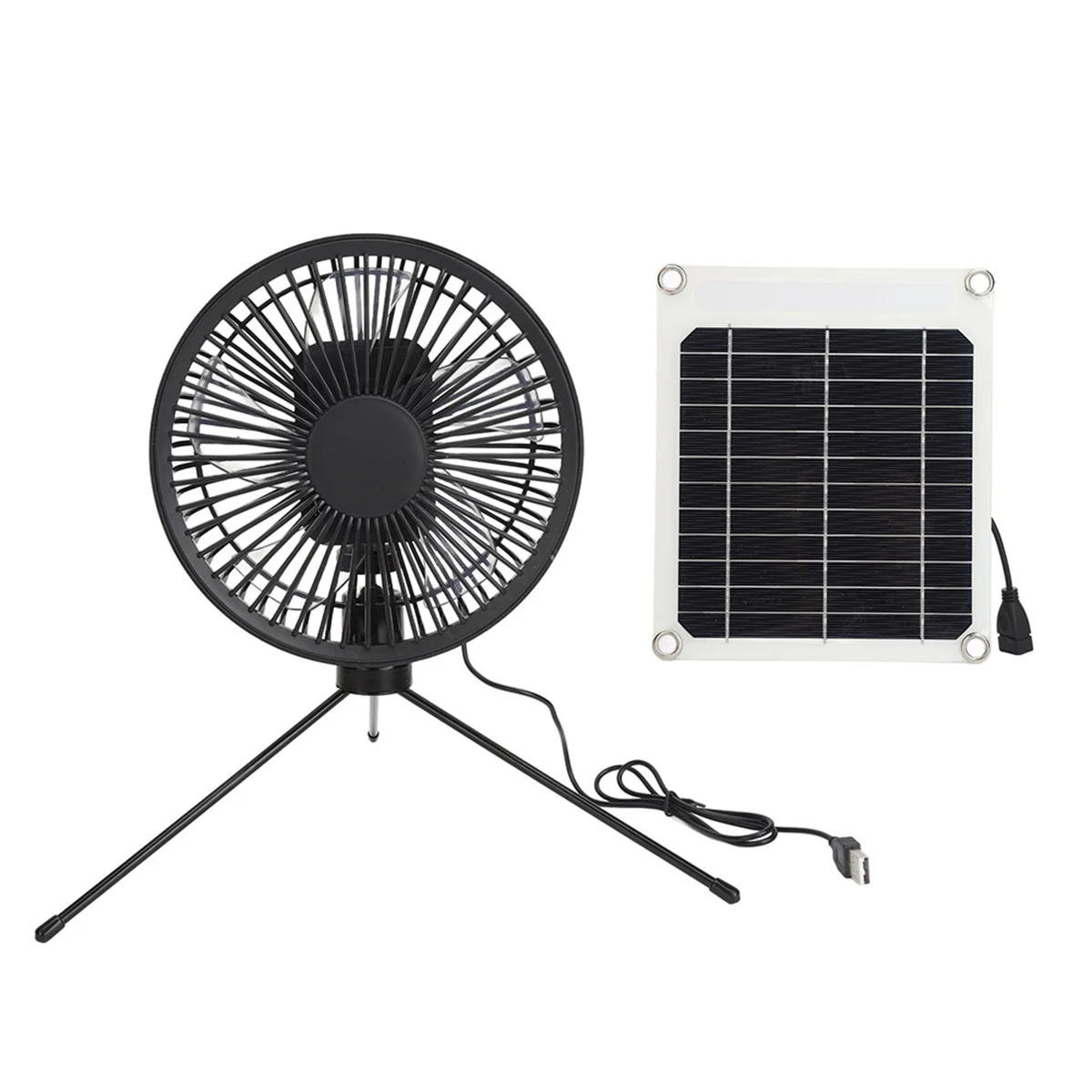 Przenośny wentylator kempingowy z Panel solarny USB, do namiotu, na zewnątrz, wentylator USB na biurko do podróży, wędkowania, awarii