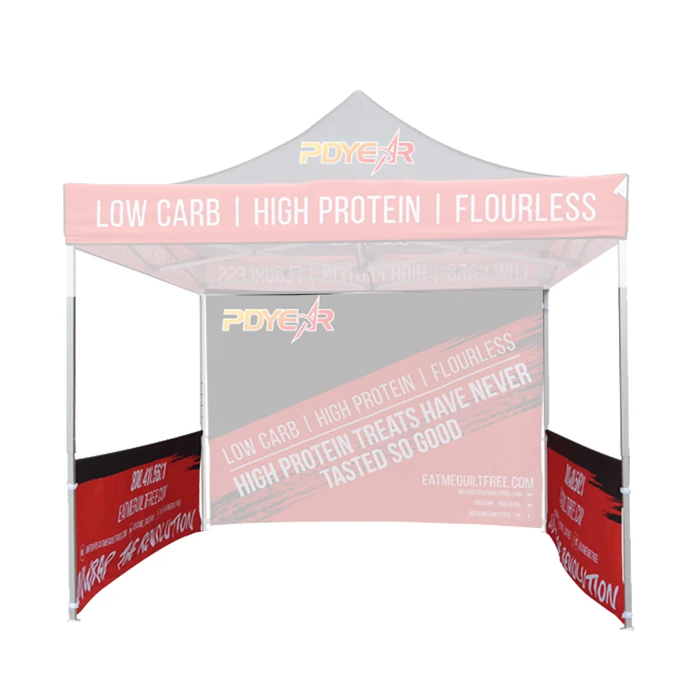 10x10 canopy tent single side printed half wall advertising event custom print trade show ez pop up marquee gazebo awning