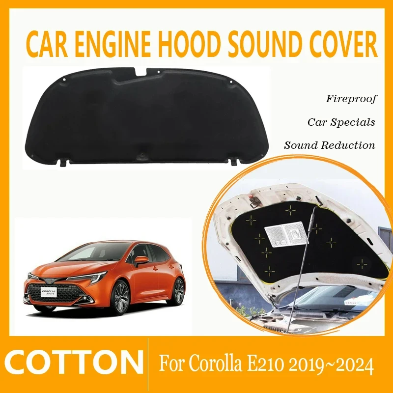 Car Engine Hood Sound Covers For Toyota Corolla E210 Auris Levin GT 2019~2024 Fireproof Front Insulation Heat Shades Accessories