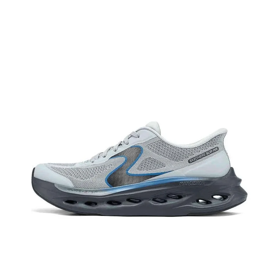 

Skechers MEN'S GO Breathable Coverage Support Rebound Low top Running Shoes Men's 220424-GYBK
