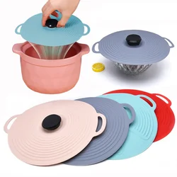 Silicone Freshness Lid Reusable Spill-proof Self Sealing Pot Lid Sealer Bowl Can Cover Food Fresh Covers Kitchen Tableware Tools