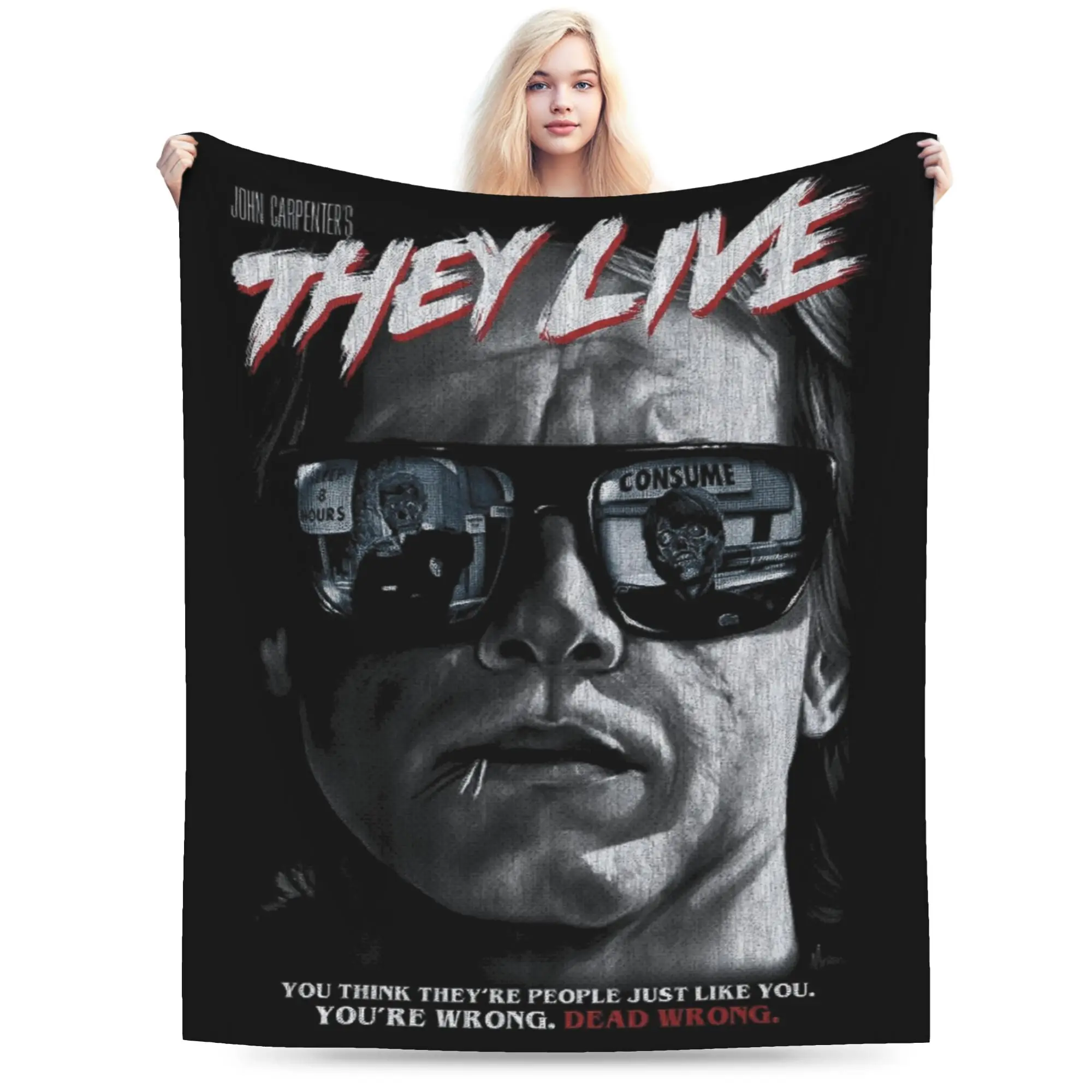 80s scary haloween films movie 90s horror monster They Live Blankets Fleece Warm Throw Blanket for Bed Couch Bedding Throws