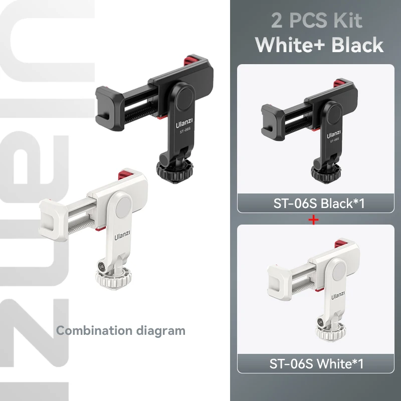 Ulanzi ST-06S Phone Holder Mount Clamp Clip Horizontal and vertical Shooting for Smartphone Cold Shoe Mount Video Light Mic