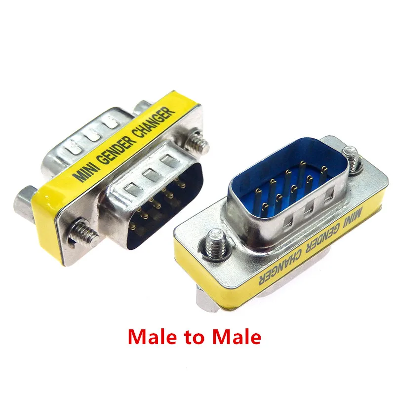 DB9 MINI GENDER CHANGER RS232 data cable connector convert plug VGA Plug connector 9pin port socket