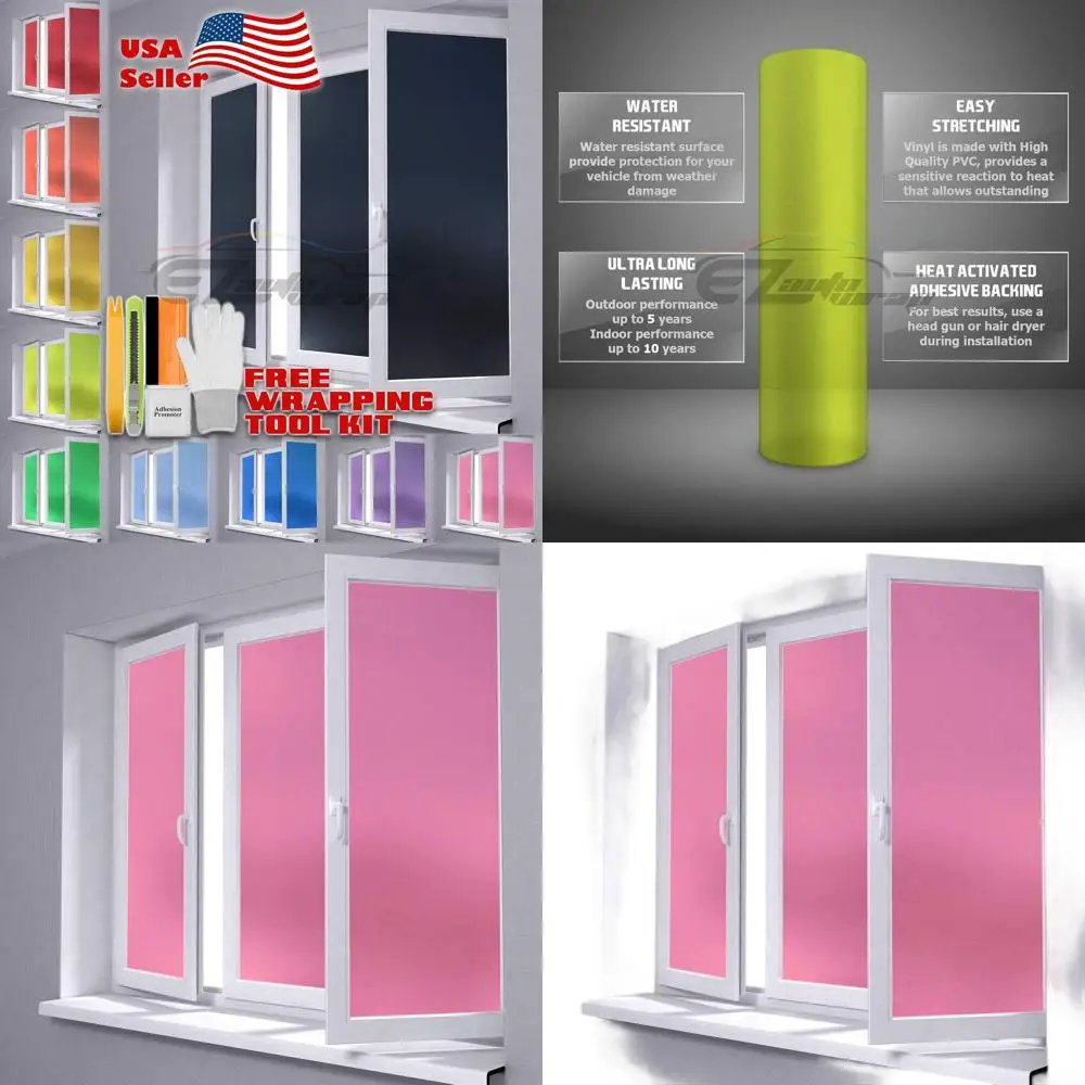 

48 x 108 Pink Frosted Glass Window Film - Peel and Stick Privacy Sticker for Home and Bathroom - Waterproof and Easy to Apply