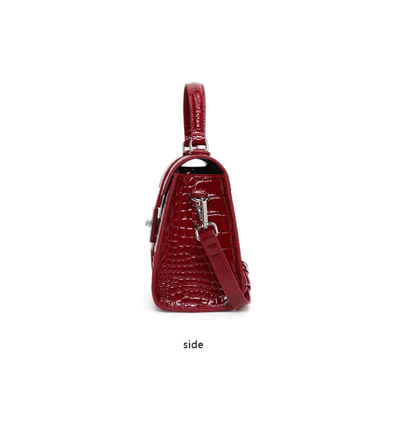 Aidrani Damen Echtleder-Umhängetasche mit Klappdeckel - Crossbody- und Schulterstil, Krokodilmuster-Kissen-Tasche – Detail 10