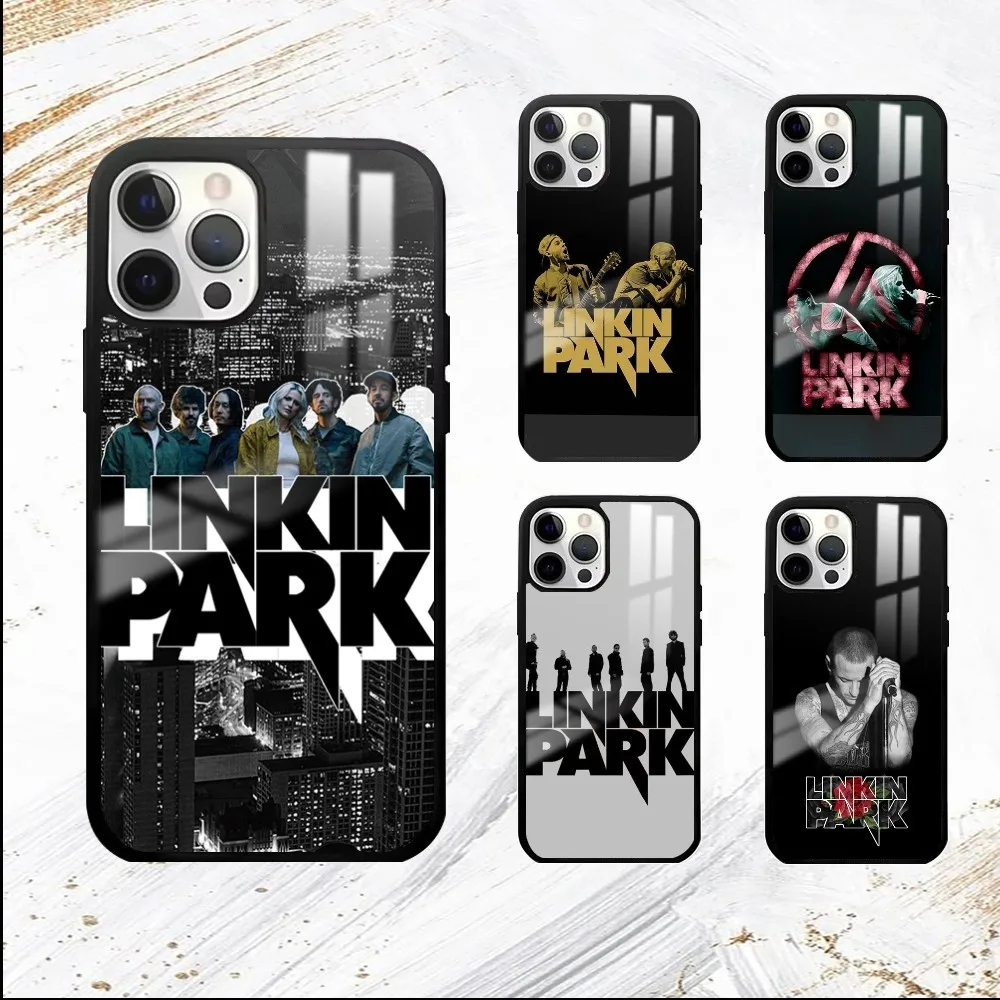 Band L-Linkin P-Park Cool Phone Case For iPhone 16 15 14 13 12 11 Pro Max Plus Mini PC Fashion mirror phone case